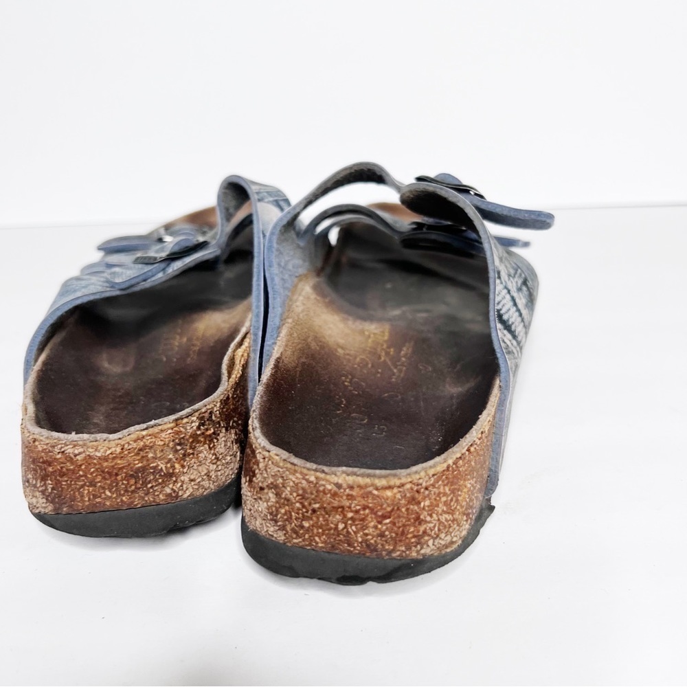 Birkenstock Papillo Florida Damask Blue 3 Strap Denim Jeans Sandals Size 5 - Picture 5 of 6